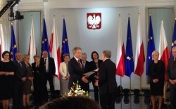 Uroczyste wręczenie Posłom RP zaświadczeń o wyborze, Warszawa, 4.11.2015r.
