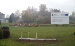 Symboliczne wbicie łopaty pod budowę Mostu Helleńskiego; Nowy Sacz, 21.10.2017r.