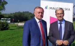 Konferencja prasowa  z udziałem Ministra Jerzego Kwiecińskiego i Wicemarszałka Łukasza Smółki - Nowy Sącz 26.08.2019r.